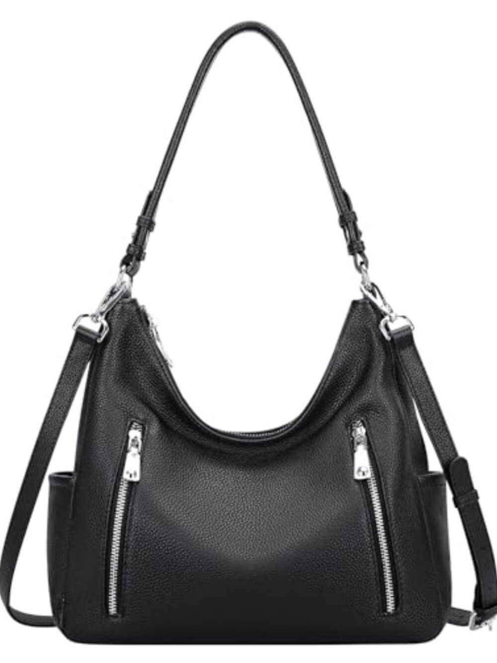 Genuine Leather Hobo Shoulder Bag Cowhide Crossbody Purse for Women
